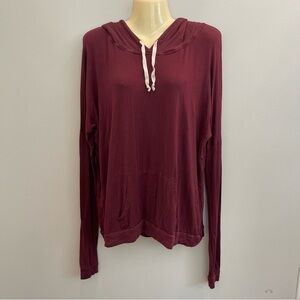 Brandy Melville Layla Hoodie Women's One size Burgundy Hoodie Top